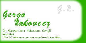 gergo makovecz business card